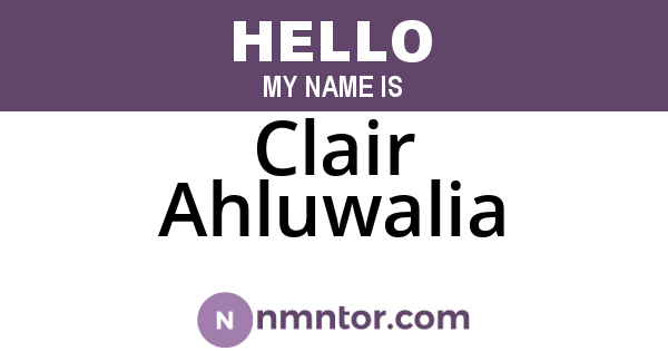 Clair Ahluwalia