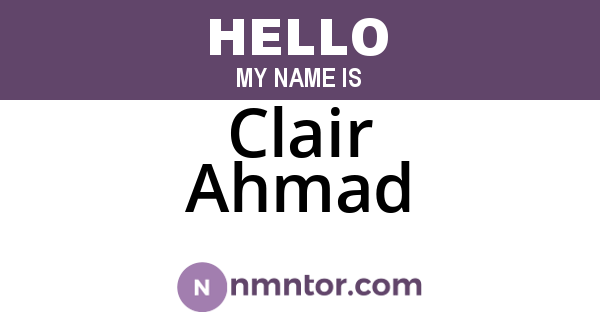 Clair Ahmad