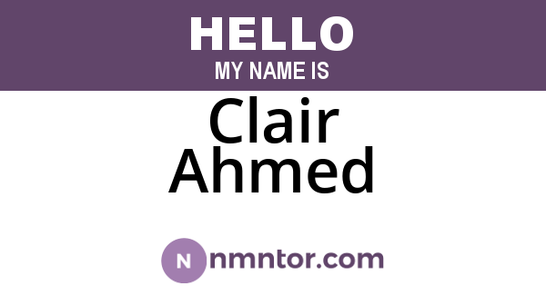 Clair Ahmed