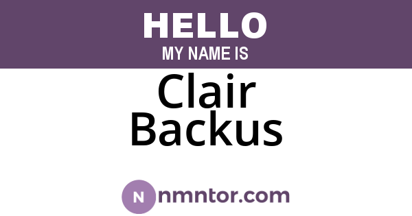 Clair Backus