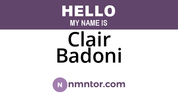 Clair Badoni