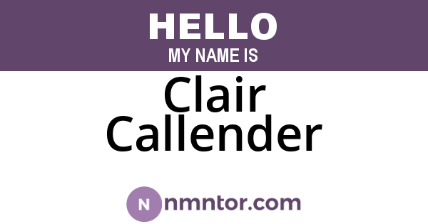 Clair Callender