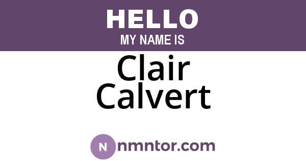 Clair Calvert