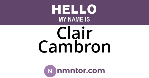Clair Cambron