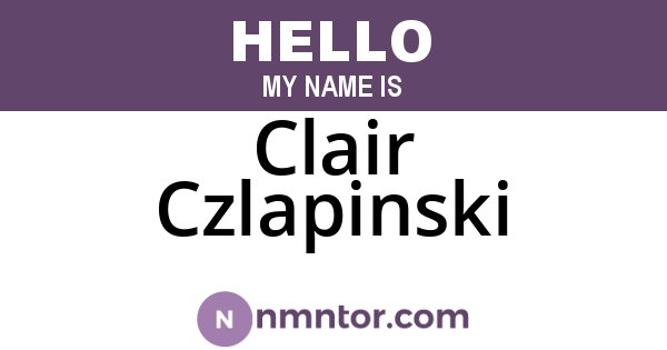 Clair Czlapinski