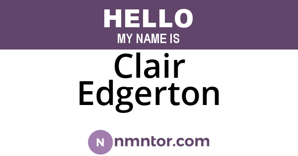 Clair Edgerton