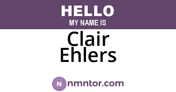 Clair Ehlers