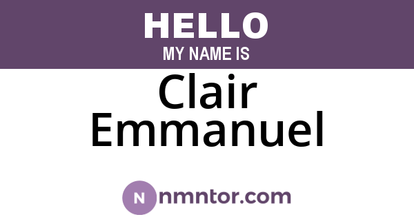 Clair Emmanuel
