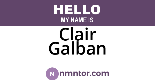 Clair Galban