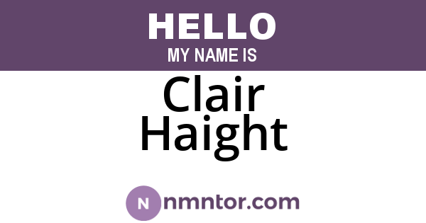 Clair Haight