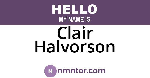 Clair Halvorson