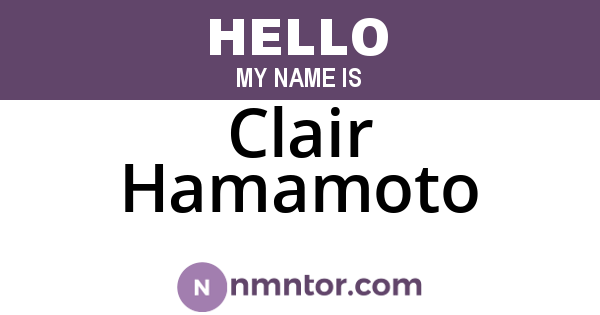 Clair Hamamoto