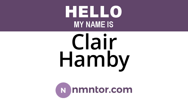 Clair Hamby
