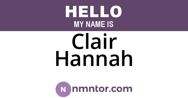 Clair Hannah