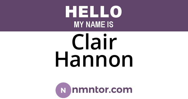 Clair Hannon