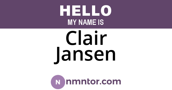 Clair Jansen