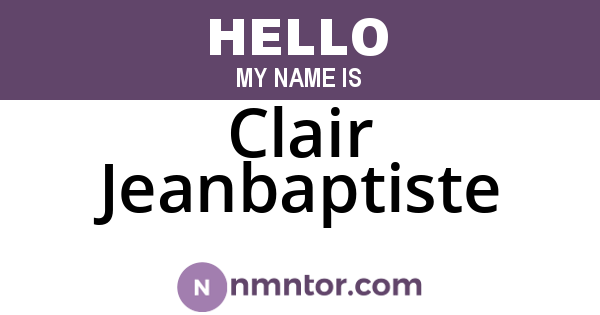 Clair Jeanbaptiste