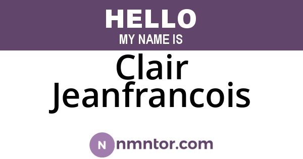 Clair Jeanfrancois