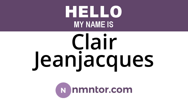 Clair Jeanjacques