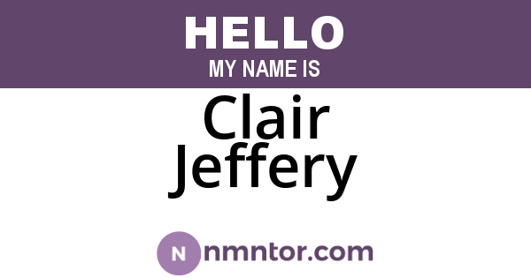 Clair Jeffery