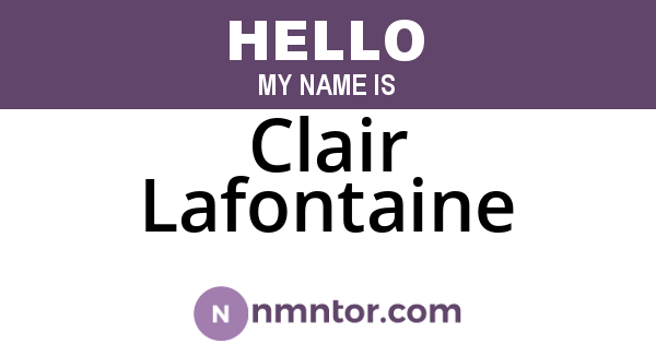 Clair Lafontaine