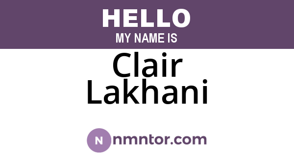 Clair Lakhani