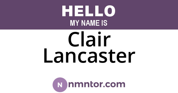 Clair Lancaster