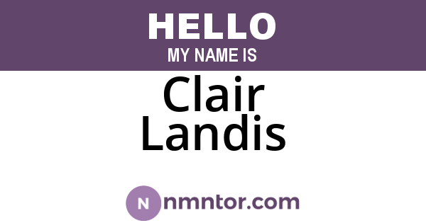 Clair Landis