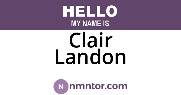 Clair Landon