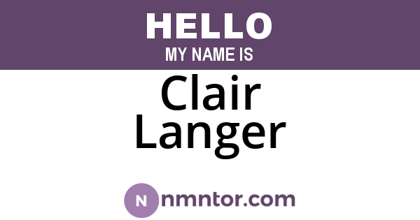 Clair Langer
