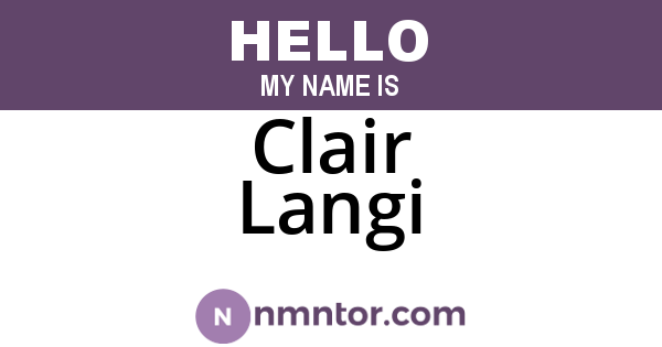 Clair Langi