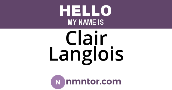 Clair Langlois