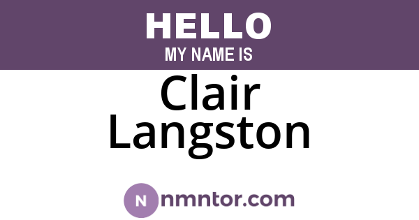 Clair Langston