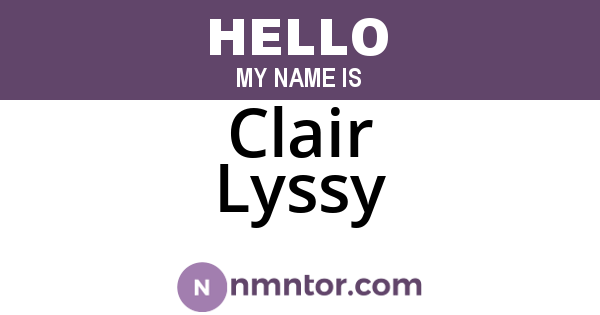 Clair Lyssy