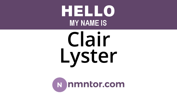 Clair Lyster