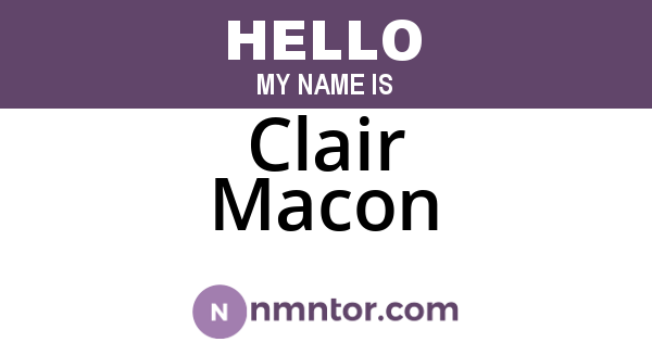 Clair Macon