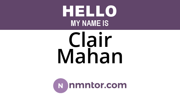 Clair Mahan