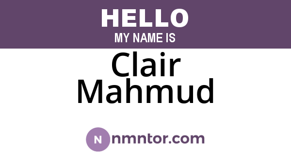 Clair Mahmud