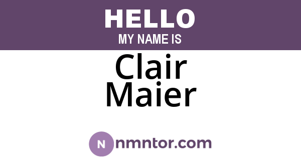 Clair Maier