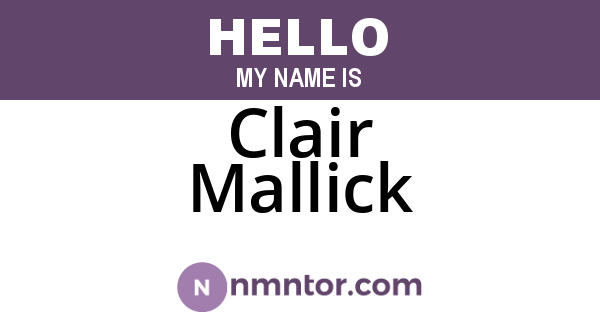 Clair Mallick