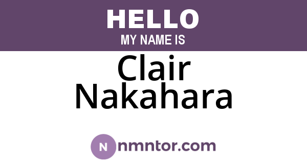 Clair Nakahara