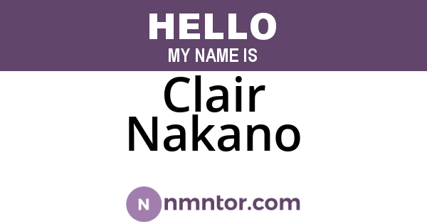 Clair Nakano