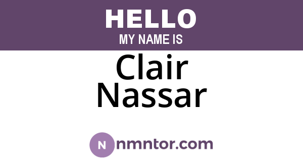 Clair Nassar