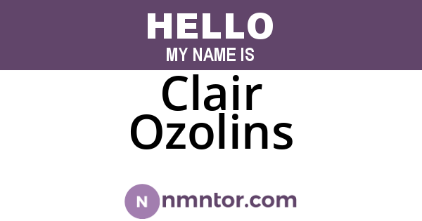 Clair Ozolins
