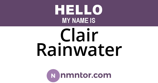 Clair Rainwater