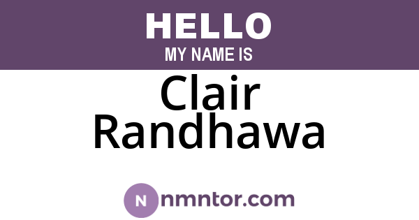 Clair Randhawa