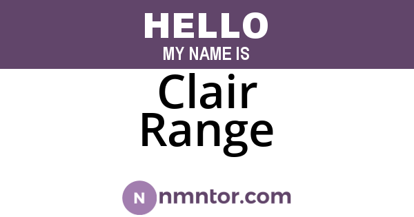 Clair Range