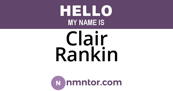 Clair Rankin