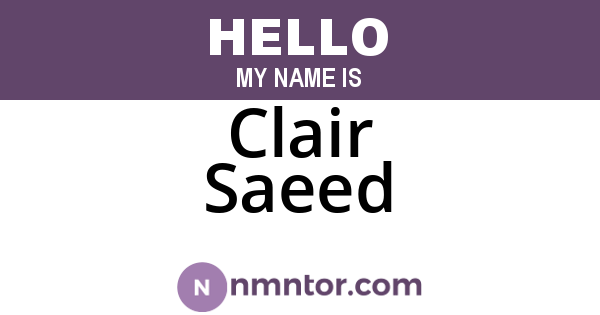 Clair Saeed
