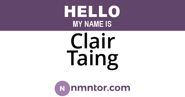 Clair Taing